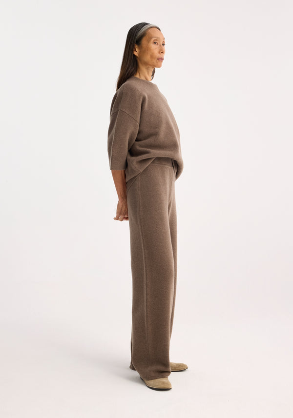 Róhe Relax-fit Knitted Trousers | Taupe Melange