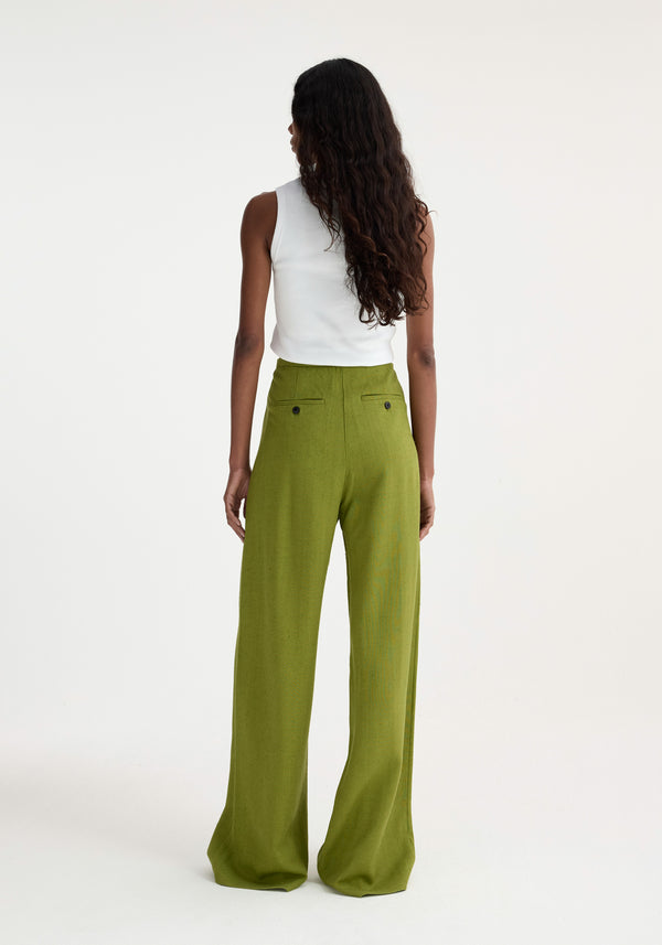 Róhe Relaxed Drawstring Trousers | Garden Green