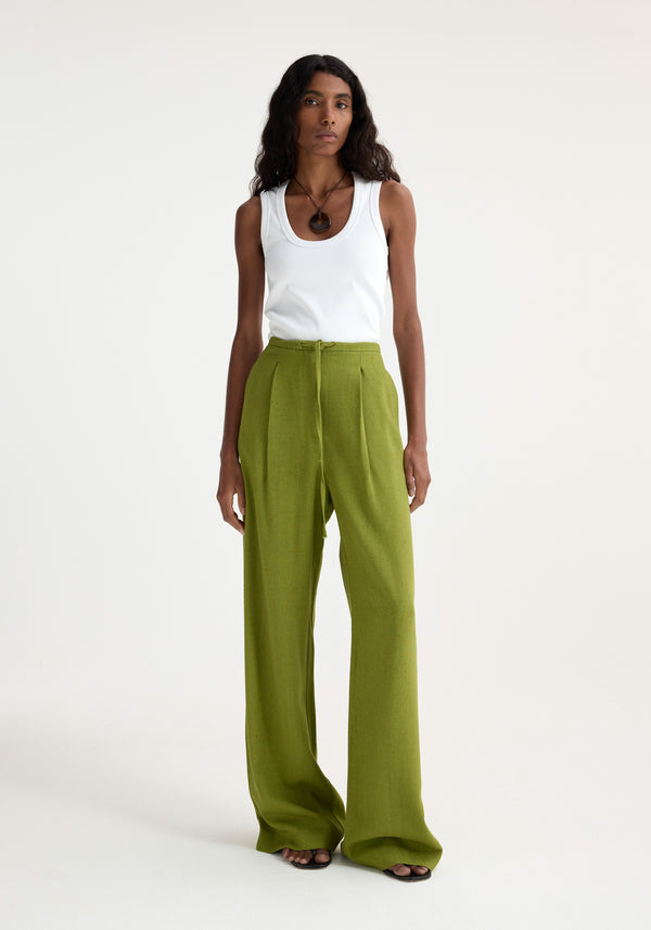 róhe relaxed drawstring trousers | garden green