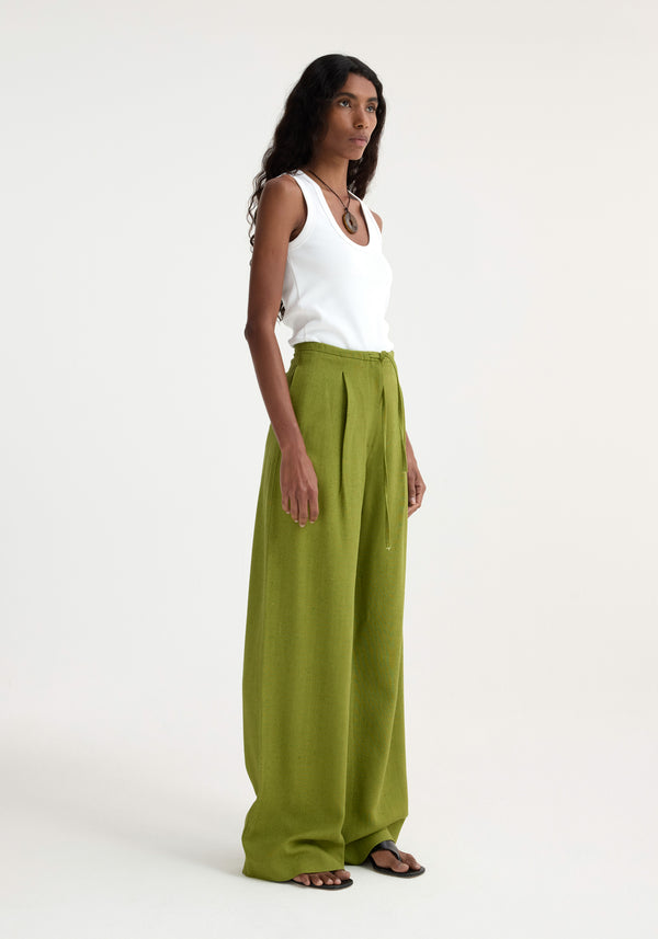 Róhe Relaxed Drawstring Trousers | Garden Green