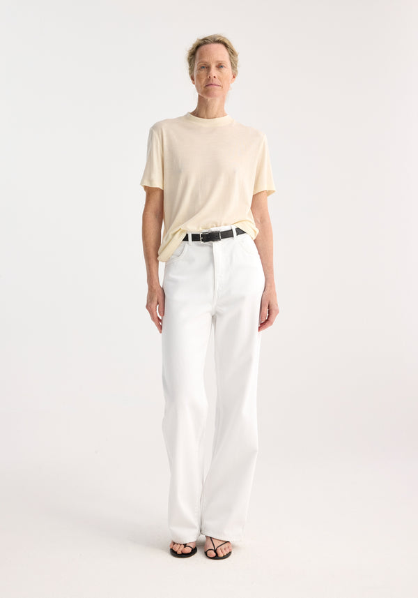 róhe relaxed wool t-shirt | cream