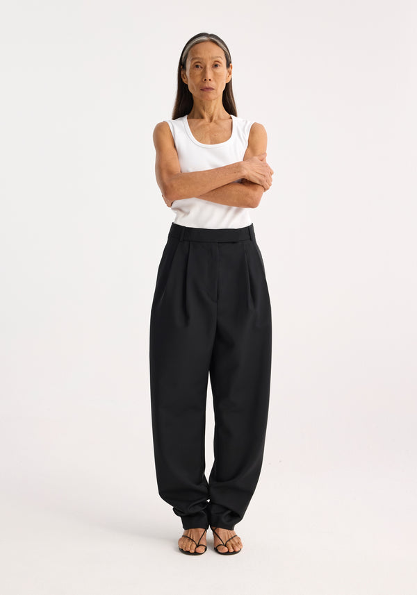 róhe round-leg tailored trousers | black