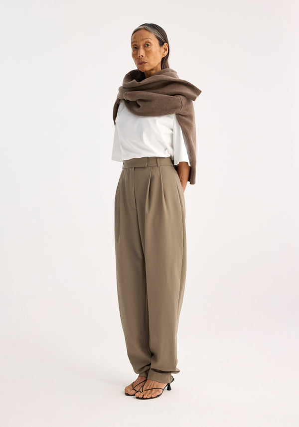 Róhe Round-leg Tailored Trousers | Khaki