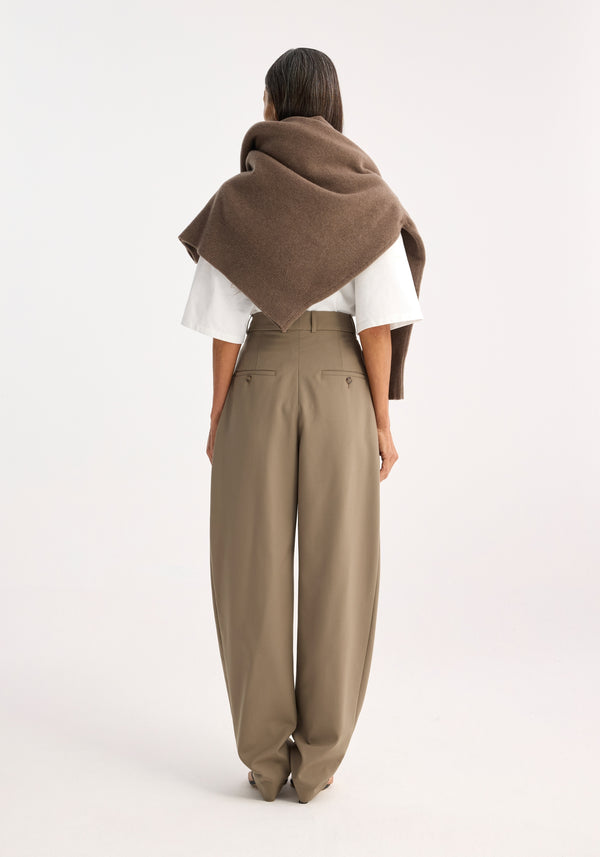 Róhe Round-leg Tailored Trousers | Khaki