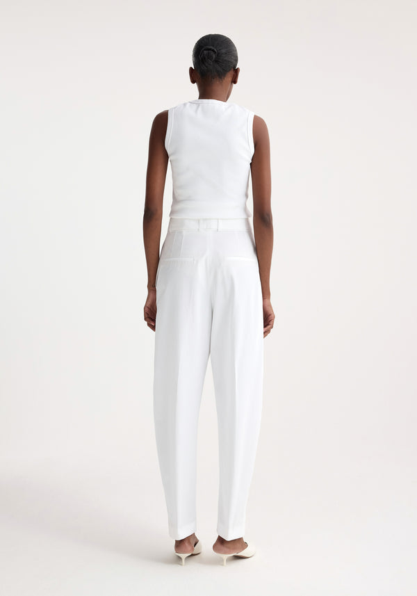 Róhe Rounded Leg Cotton Trousers | Optic White