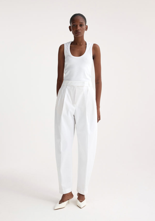 róhe rounded leg cotton trousers | optic white