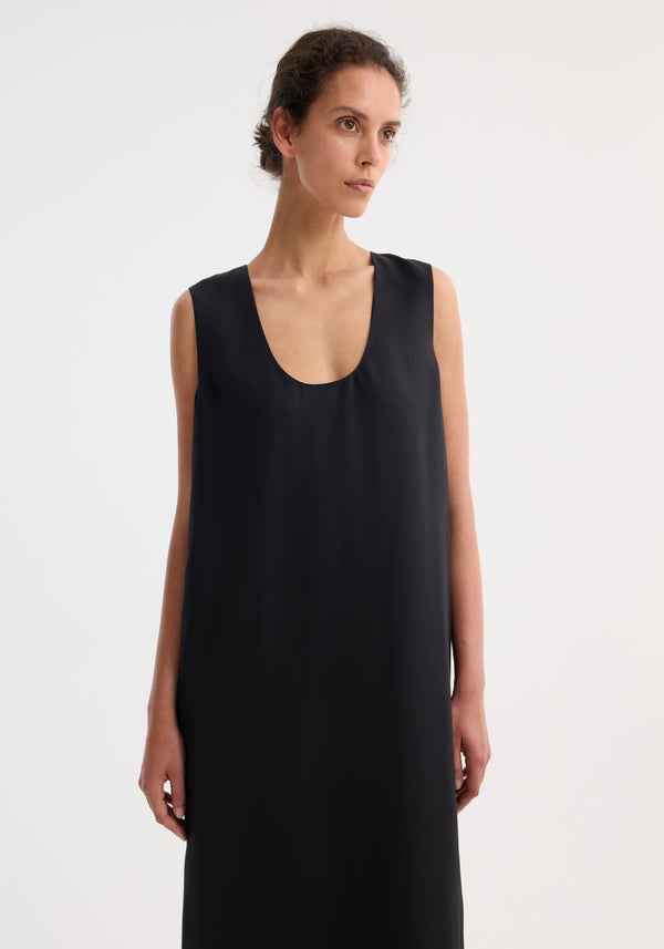 Róhe Scoop-neck Silk Dress | Black