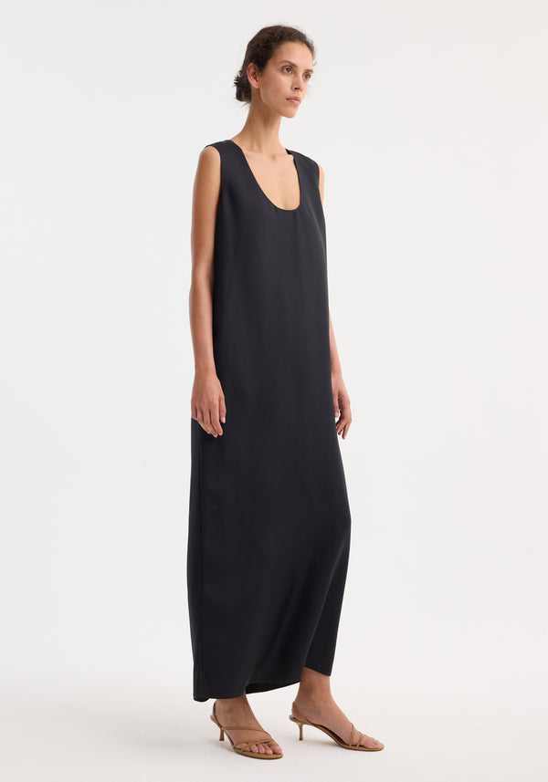Róhe Scoop-neck Silk Dress | Black