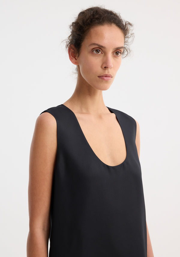 Róhe Scoop-neck Silk Top | Black