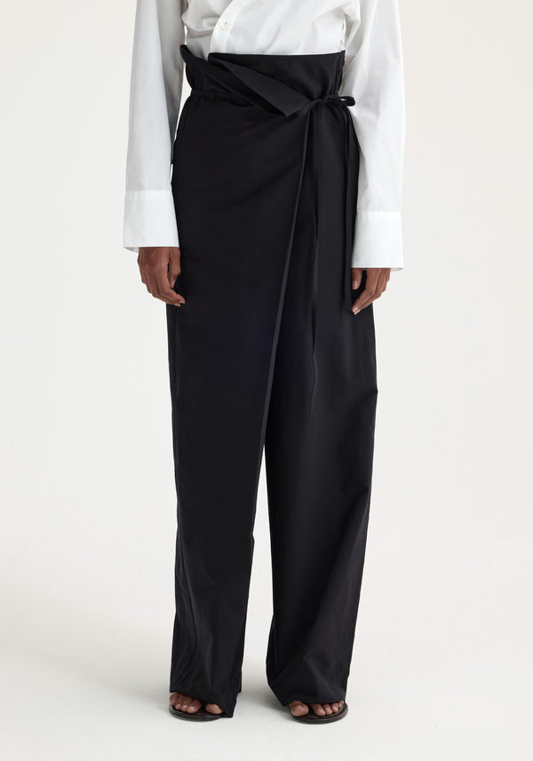 Róhe Sculptural Cotton Blend Trousers | Black