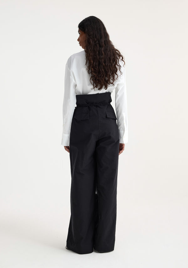 Róhe Sculptural Cotton Blend Trousers | Black