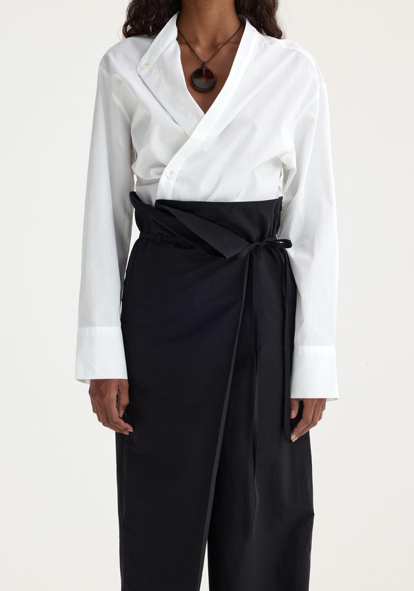 Róhe Sculptural Cotton Blend Trousers | Black