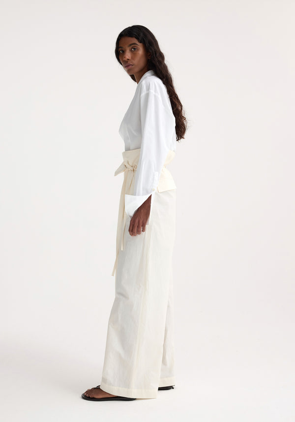 Róhe Sculptural Cotton Blend Trousers | Cream