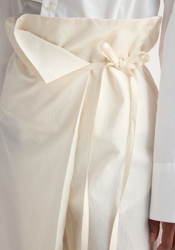 Róhe Sculptural Cotton Blend Trousers | Cream