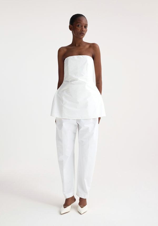 róhe sculptural cotton top | optic white