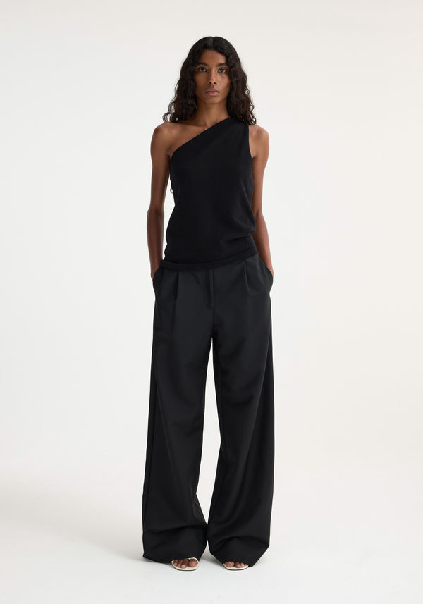 róhe sculptural knitted top | black