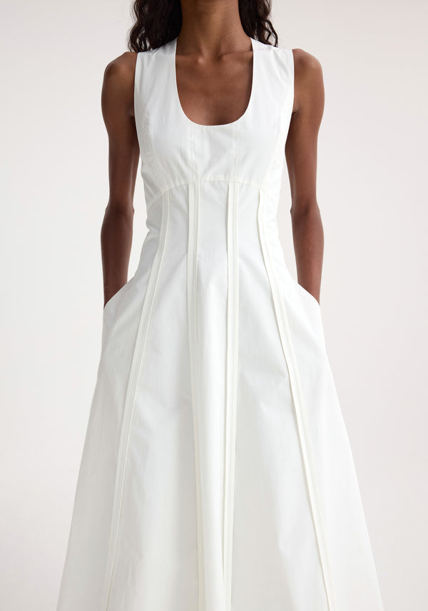 Róhe Sculptural Waisted Poplin Dress | Optic White