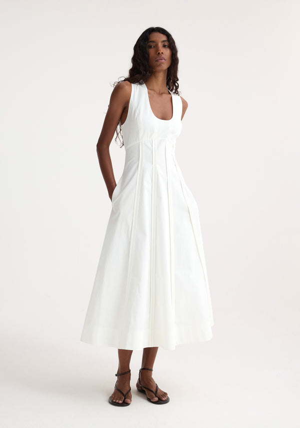 Róhe Sculptural Waisted Poplin Dress | Optic White