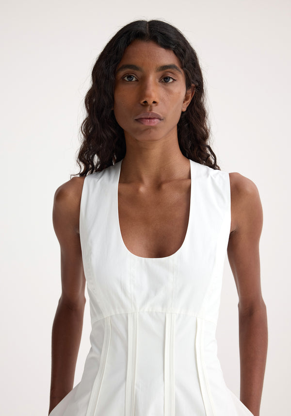 Róhe Sculptural Waisted Poplin Dress | Optic White