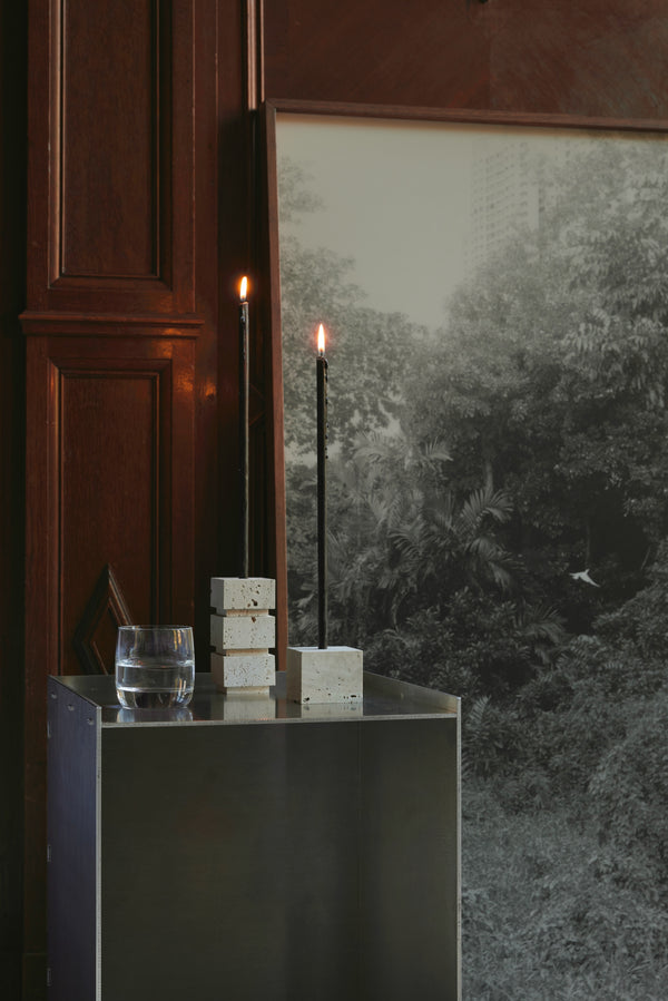 Róhe Sculpural Candle Holder Small | Travertine