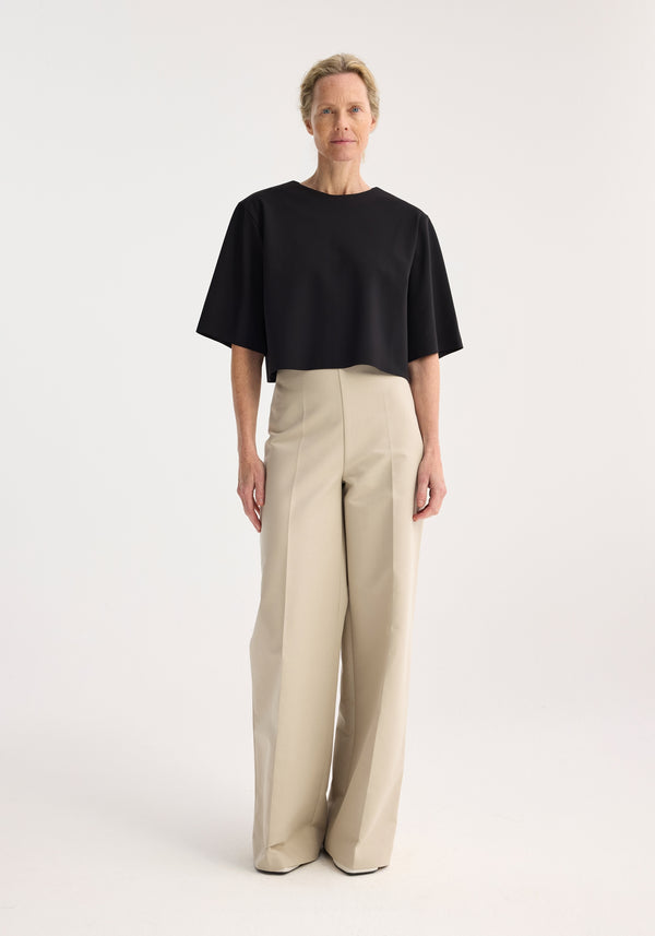 róhe short length scuba top | black