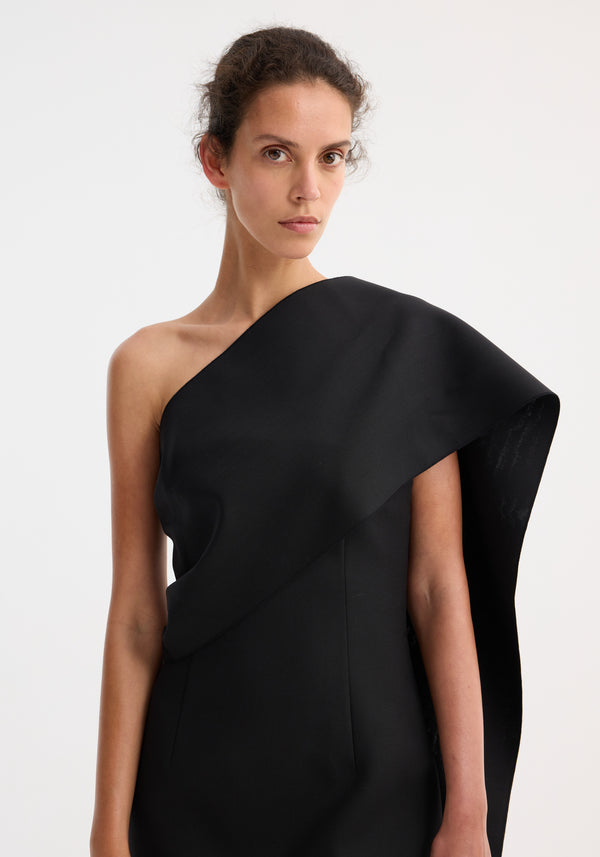 Róhe Short Sculptural Sash Dress | Black