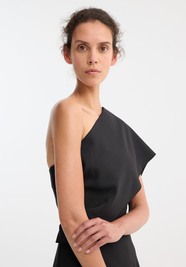 Róhe Short Sculptural Sash Dress | Black