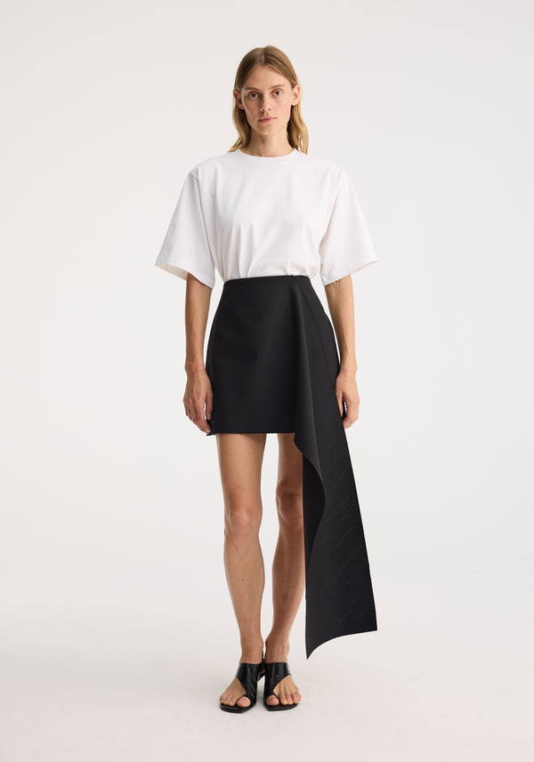 róhe short sculptural skirt | black