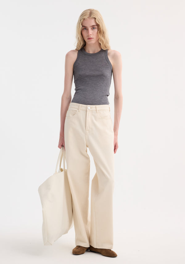 róhe signature baggy fit denim | ecru