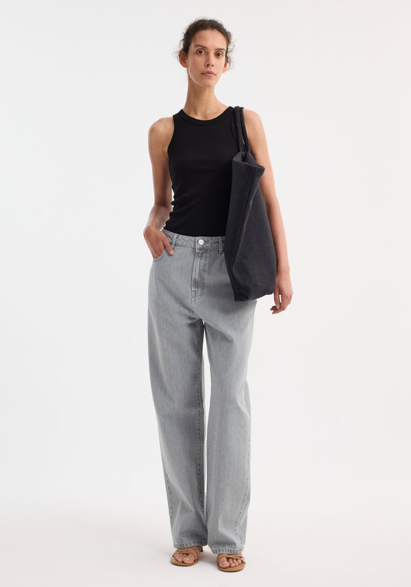 róhe signature baggy fit denim | washed grey