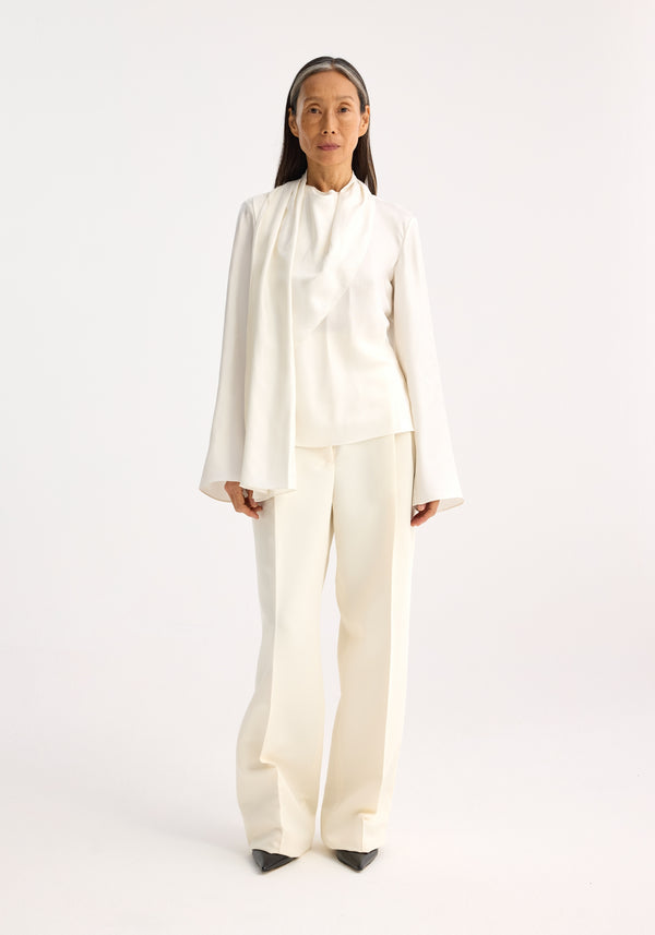 róhe silk foulard top | cream