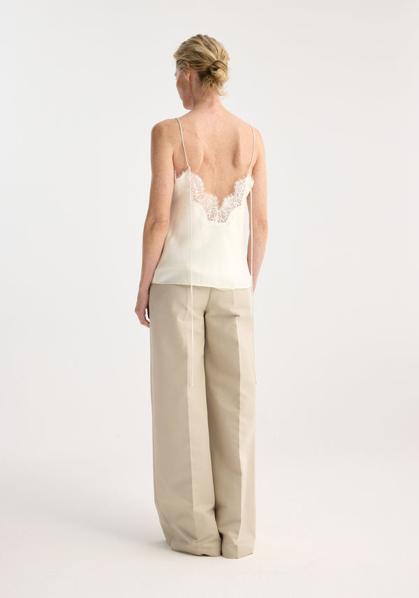 Róhe Silk Lace Camisole Top | Cream