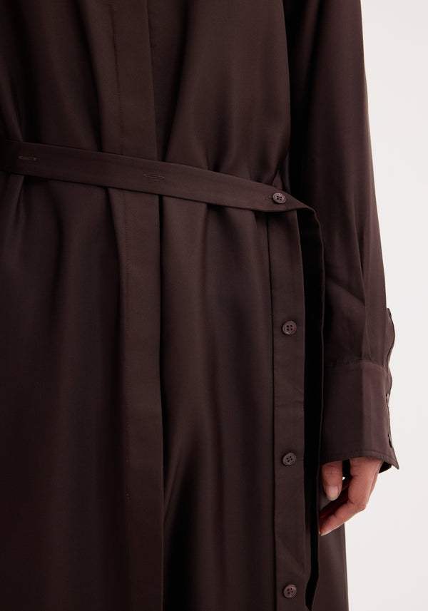 Róhe Silk Open Back Wrap Dress | Mahogany