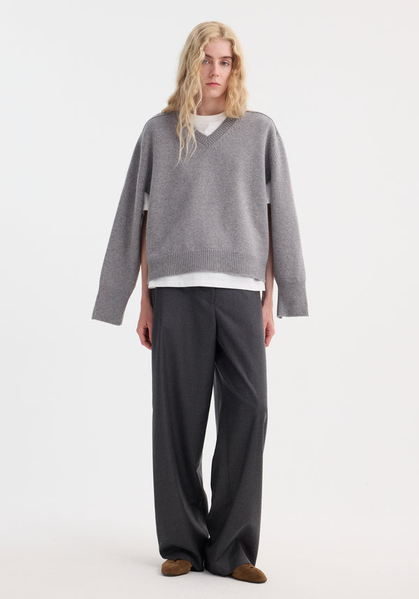 Róhe Sleeve Wrap Jumper | Mid Grey Melange