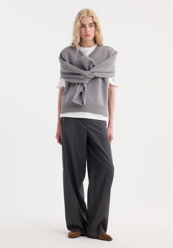 Róhe Sleeve Wrap Jumper | Mid Grey Melange