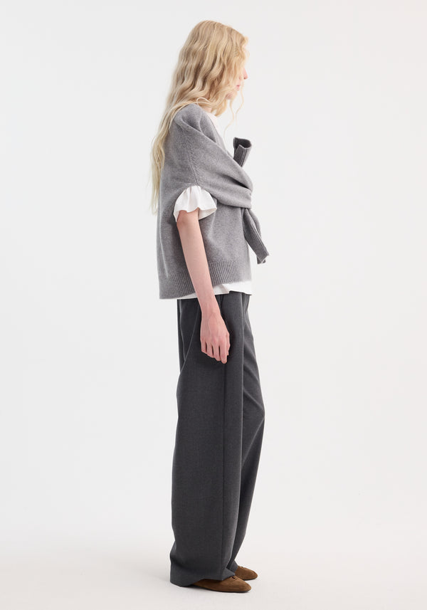 Róhe Sleeve Wrap Jumper | Mid Grey Melange