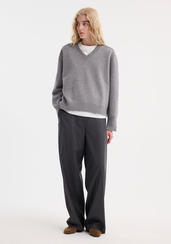 róhe sleeve wrap jumper | mid grey melange