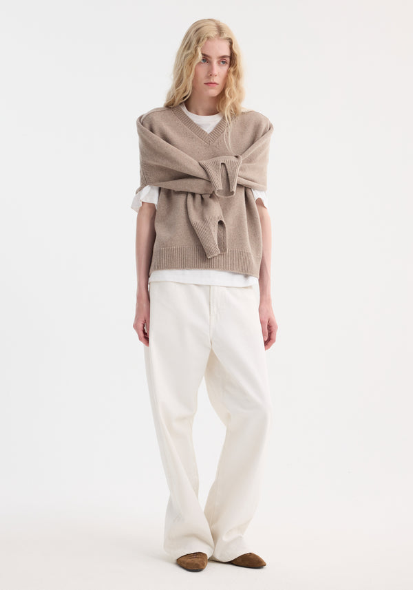 Róhe Sleeve Wrap Jumper | Taupe Melange
