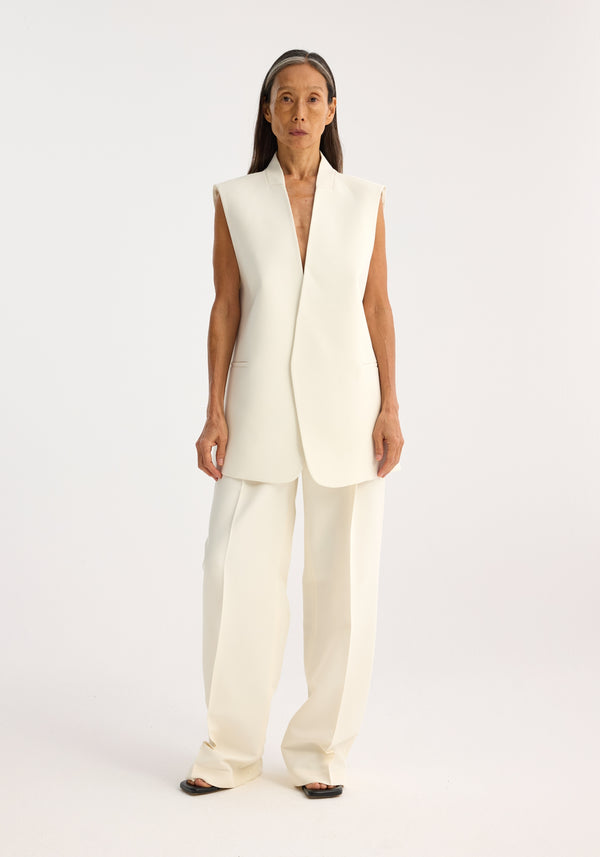 róhe sleeveless gilet-jacket | cream