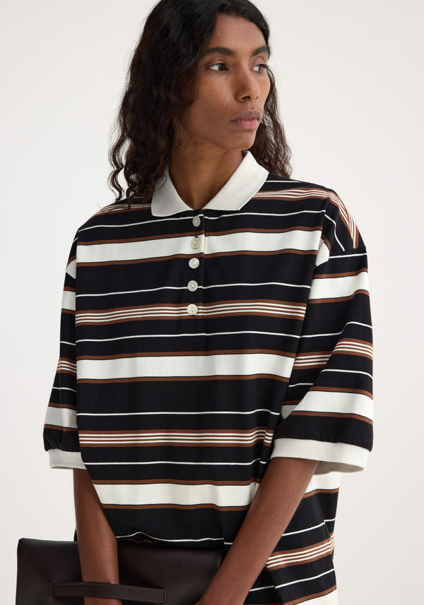 Róhe Striped Oversized Polo | Block Stripe