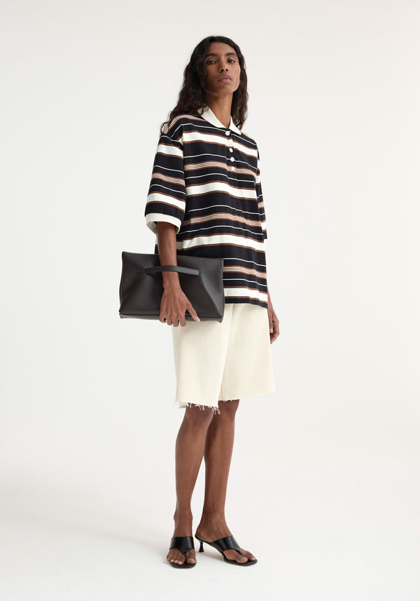 Róhe Striped Oversized Polo | Block Stripe