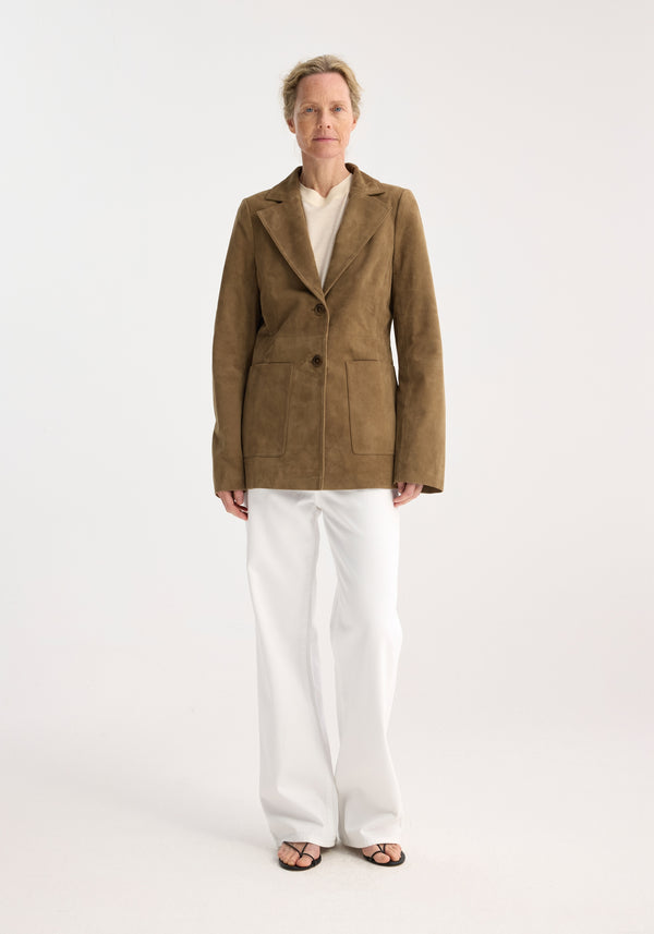 róhe suede cinched blazer | light khaki