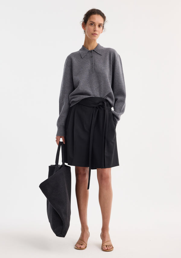 róhe tailored belted shorts | black