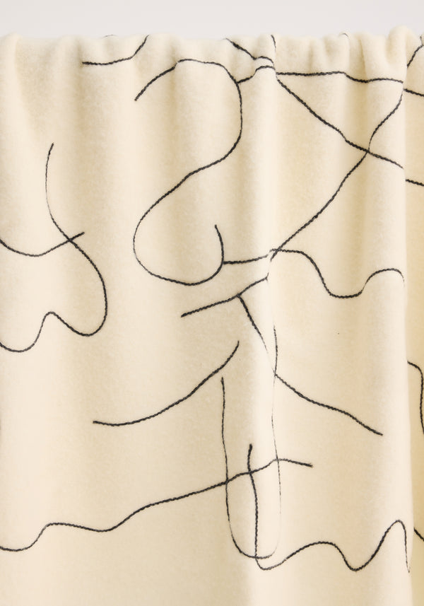 Róhe Tulip Embroidered Mohair Blanket | Off White