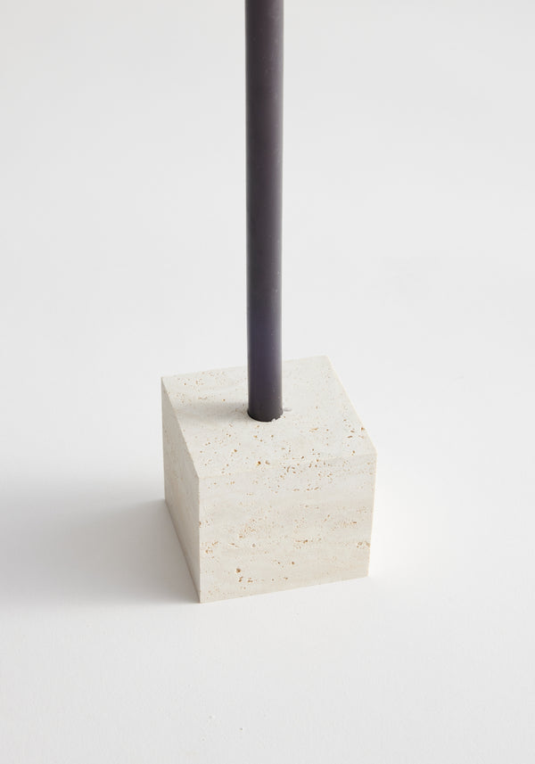 Róhe Two-way Cube Candleholder | Travertine