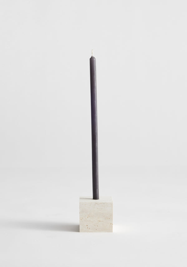 róhe two-way cube candleholder | travertine