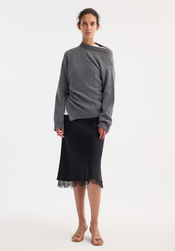róhe two-way deconstructed jumper | mid grey melange
