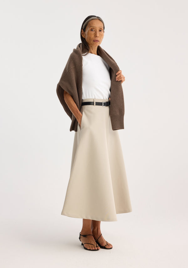 Róhe Voluminous A-line Cotton Skirt | Sand