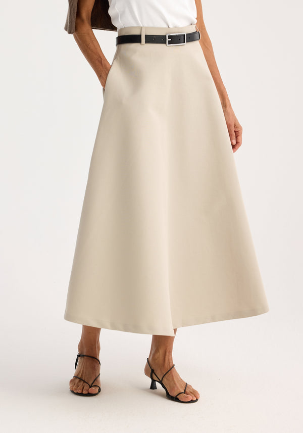 Róhe Voluminous A-line Cotton Skirt | Sand