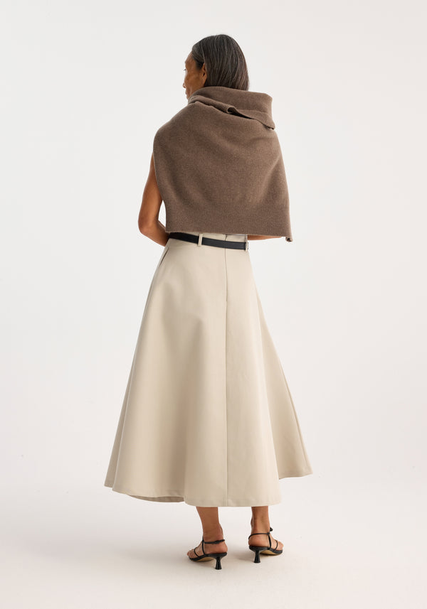 Róhe Voluminous A-line Cotton Skirt | Sand